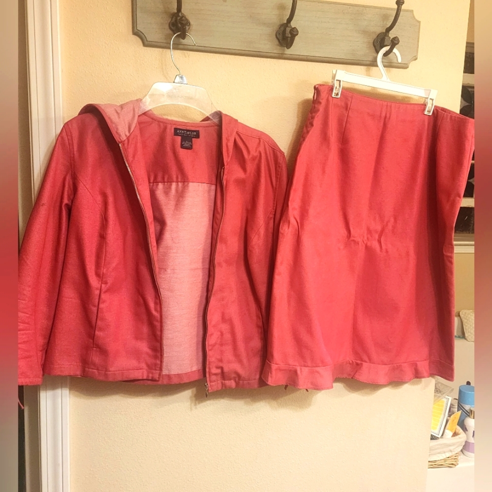 Heathered Red Skirt and Jacket